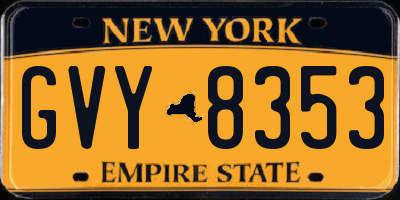 NY license plate GVY8353