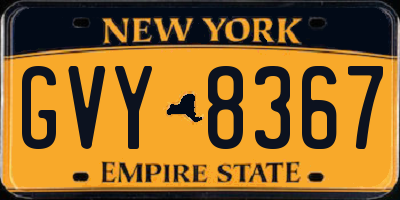 NY license plate GVY8367