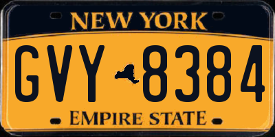 NY license plate GVY8384