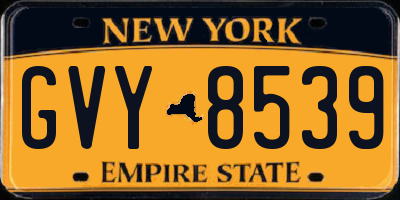 NY license plate GVY8539