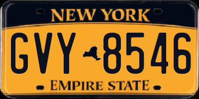 NY license plate GVY8546