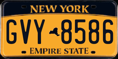 NY license plate GVY8586