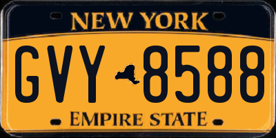 NY license plate GVY8588
