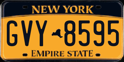 NY license plate GVY8595
