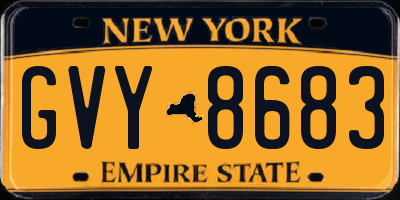 NY license plate GVY8683