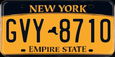 NY license plate GVY8710