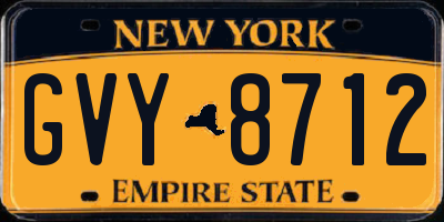 NY license plate GVY8712