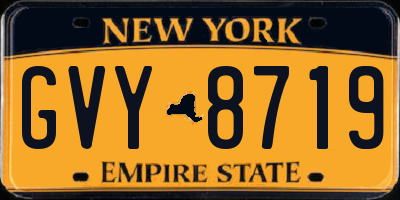 NY license plate GVY8719