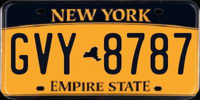NY license plate GVY8787
