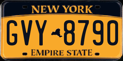 NY license plate GVY8790