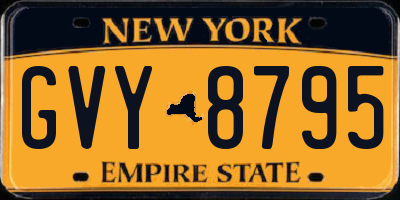 NY license plate GVY8795