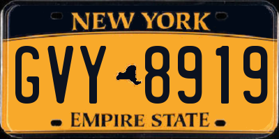 NY license plate GVY8919