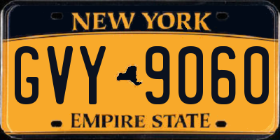 NY license plate GVY9060