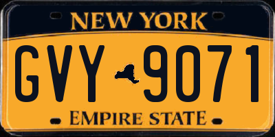 NY license plate GVY9071