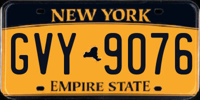 NY license plate GVY9076