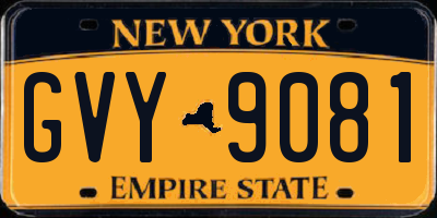 NY license plate GVY9081
