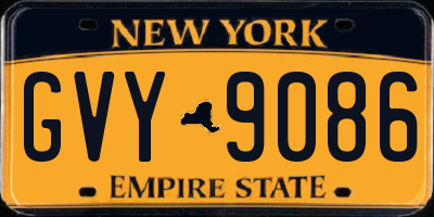 NY license plate GVY9086