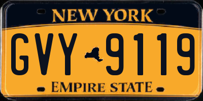 NY license plate GVY9119