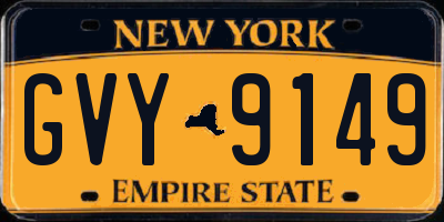 NY license plate GVY9149
