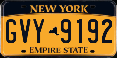 NY license plate GVY9192