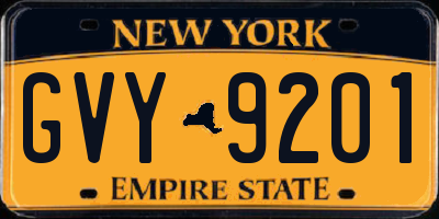 NY license plate GVY9201