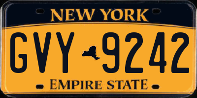 NY license plate GVY9242