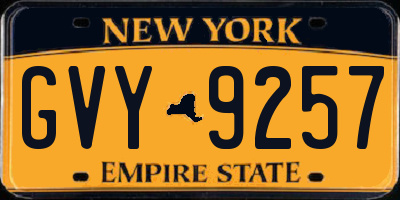 NY license plate GVY9257