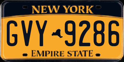NY license plate GVY9286