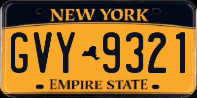 NY license plate GVY9321