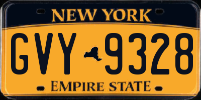 NY license plate GVY9328