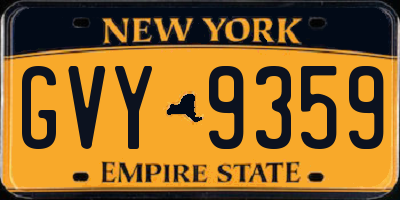 NY license plate GVY9359