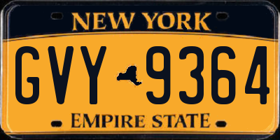 NY license plate GVY9364