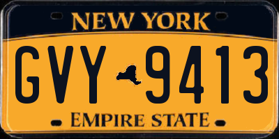 NY license plate GVY9413