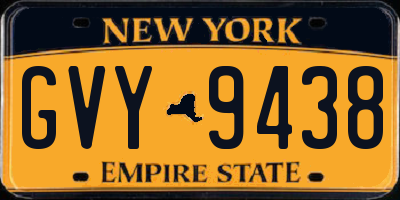 NY license plate GVY9438