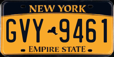 NY license plate GVY9461