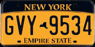 NY license plate GVY9534