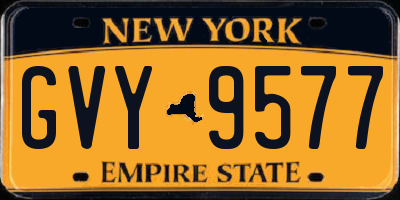 NY license plate GVY9577