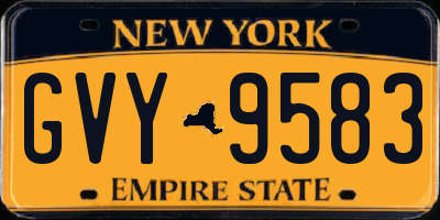 NY license plate GVY9583