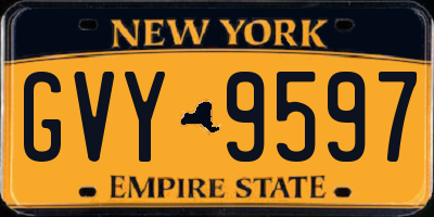 NY license plate GVY9597