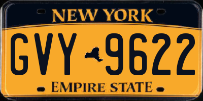 NY license plate GVY9622