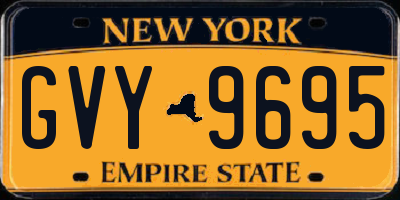 NY license plate GVY9695