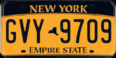 NY license plate GVY9709