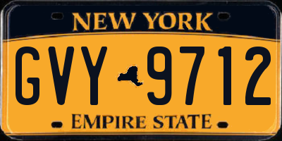 NY license plate GVY9712