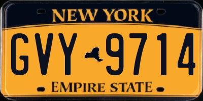NY license plate GVY9714