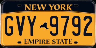 NY license plate GVY9792