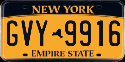 NY license plate GVY9916
