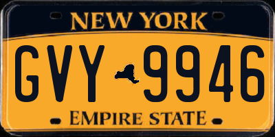 NY license plate GVY9946