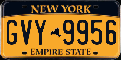 NY license plate GVY9956