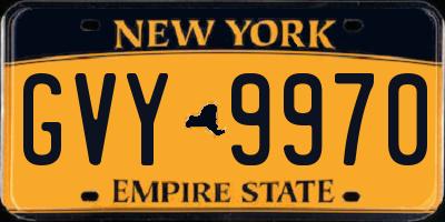 NY license plate GVY9970