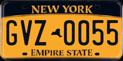 NY license plate GVZ0055